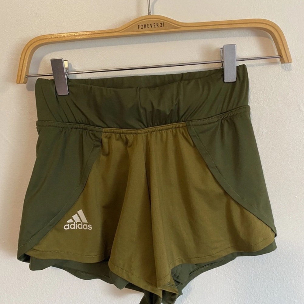 Adidas Women's Dark Green Athletic Shorts